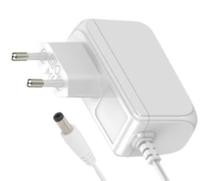 Zasilacz wtyczkowy 12V/1.2A/14,4W, biały, adapter  wertykalny, gniazdo AC:CEE7/16. wtyk DC:2.1/5.5(+)