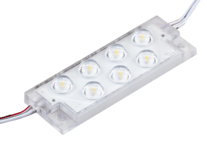 moduł LED 7-diodowy 24V 3W soczewki 170st. barwa 5500-7000K
