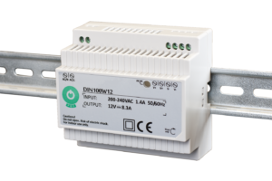 DIN Rail PSU 12V/8.3A, plastic case, step type