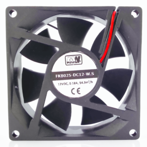 MW POWER Wentylator osiowy 80x80x25, 12VDC, 1.68W, 2000RPM, 43m3/h, łożysko ślizgowe