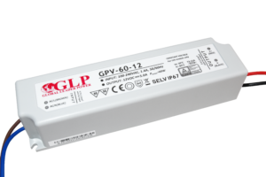 GLP power supply GPV series 12V/5A, CV, non-PFC, IP67 plastic case