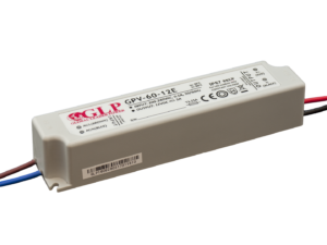 GLP power supply GPV series 12V/5A, CV, non-PFC, IP67 plastic case, EU input range