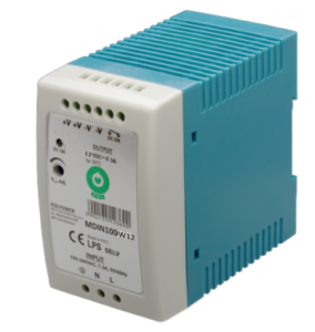 DIN Rail PSU Slim 12V/8.3A, plastic case