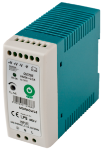 DIN Rail PSU Slim 24V/2.5A, plastic case
