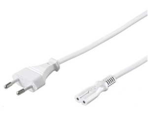 kabel zasilający 1m 2×0.75mm – II klasa biały