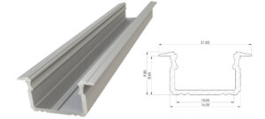 Wpuszczany profil ALU anoda srebrny 9x16mm 1000mm GROOVE anoda silver