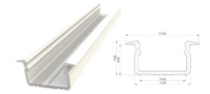 Wpuszczany profil ALU biały lakier 9x16mm 2010mm GROOVE white lacquer
