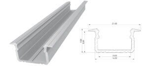 Wpuszczany profil ALU surowy 9x16mm 1000mm GROOVE raw alu