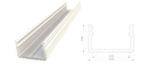 Nawierzchniowy profil ALU biały lakier 9x16mm 3030mm SURFACE white lacquer